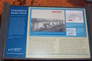 Pictured here is the Fredericksburg Baptist Church state Marker