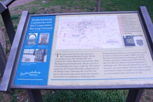 Pictured is Fredericksburg Cooperation Burying Ground State Marker