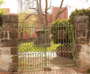 Pictured here is the entrance to the Masonic Cemetery.