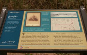 Pictured here is Bound for Freedom Historical Marker