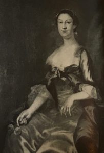 Pictured here is a portrait of Betty Washington Lewis in the Great Room at Kenmore. Original painting by Wollaston.