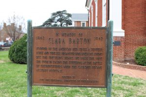 Pictured here is the in memory of Clara Barton sign