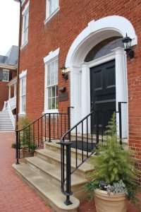 Pictured are the steps outside of the National Bank of Fredericksburg where Lincoln spoke