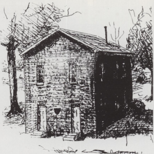 Pictured here is a sketch of the Baptist church of 1864.