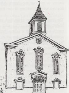 Pictured here is a sketch of the Church of 1892.