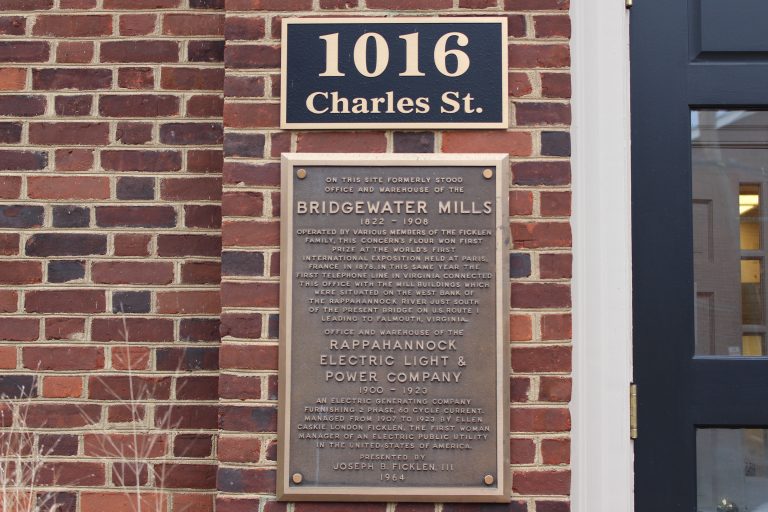 Pictured is the Bridgewater Mills plaque set on the building located on the original site