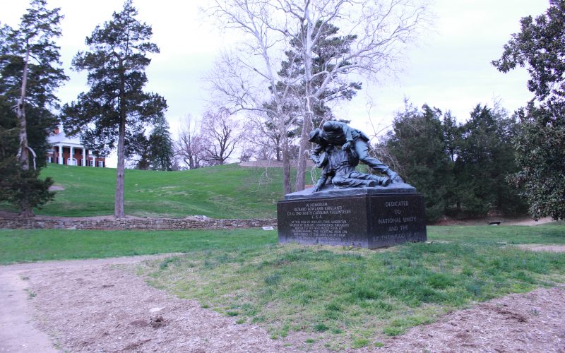 Pictured is the Angel of Marye’s Heights with Brompton in the background