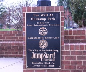 Pictured is the wall at Hurkamp Park Marker