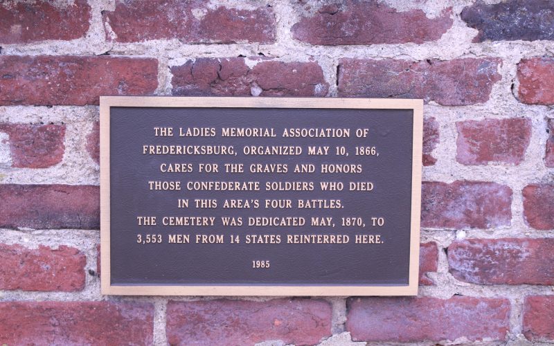 Pictured here is the plaque from the Ladies Memorial Association on the Confederate Cemetery