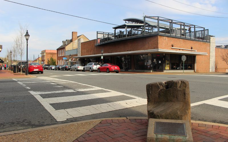 Pictured here is the Slave Auction Block and a view of Williams Street