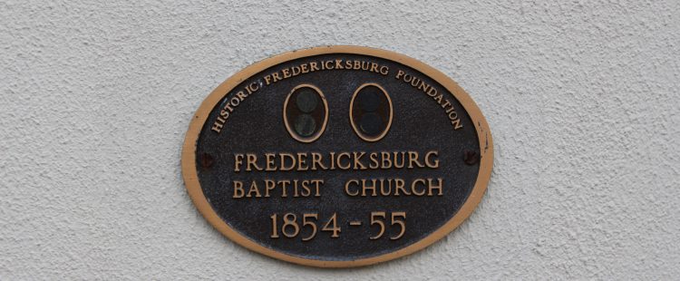 Pictured here is the Fredericksburg Baptist Church Building State Marker