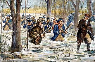 pictured here is George Rogers Clark on the March to Vincennes